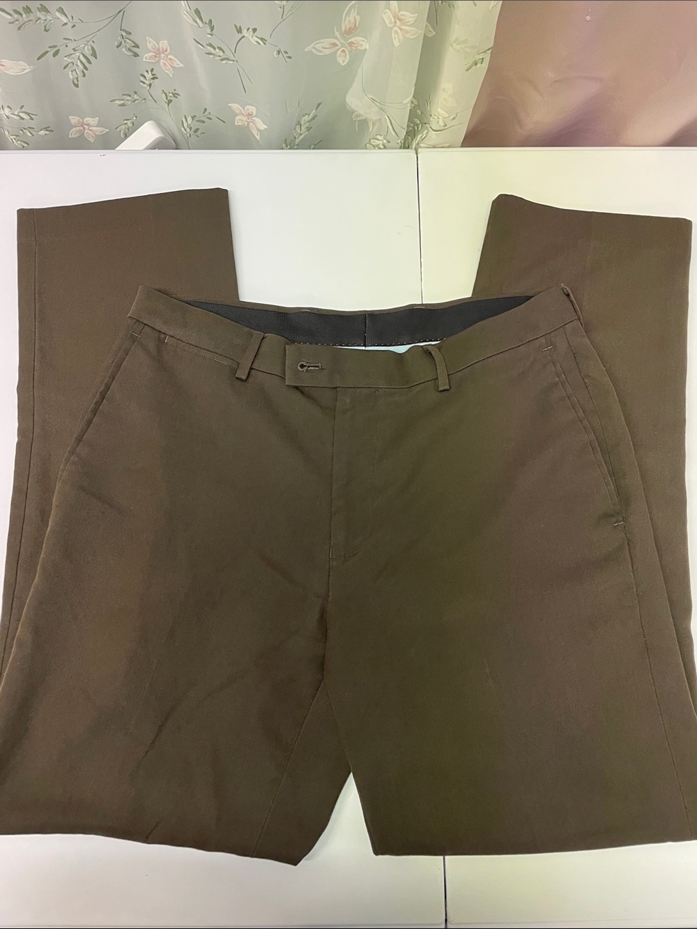 Louis Raphael Brown Men's pants - Classic Straight Fit size 34x32